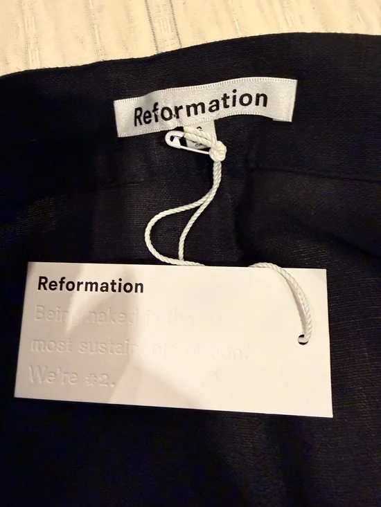 Reformation Black Linen Wrap Ruffle Skirt - Picture 7 of 15